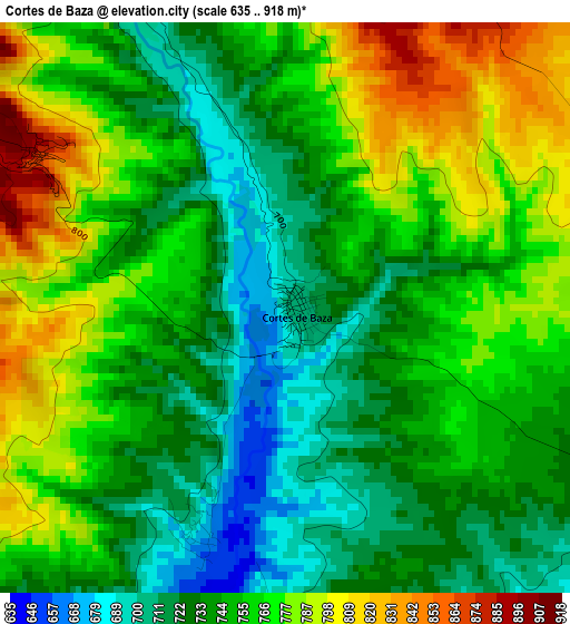 Cortes de Baza elevation map