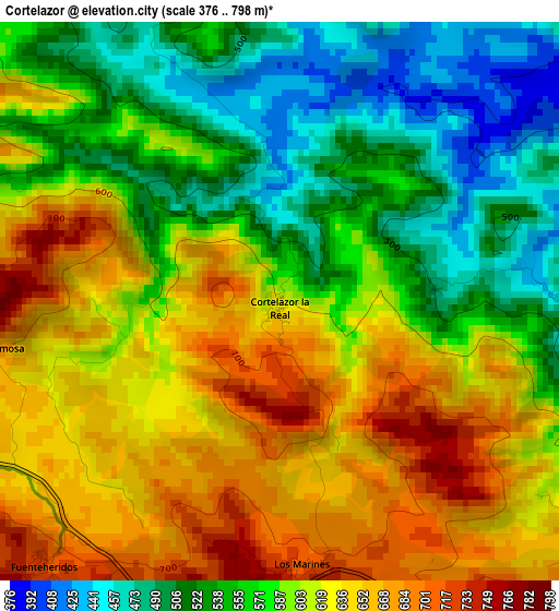 Cortelazor elevation map