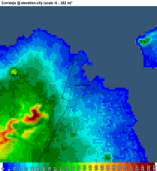 Corralejo elevation map