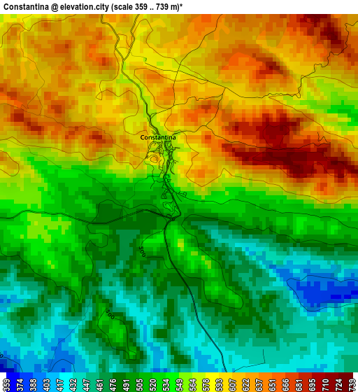 Constantina elevation map