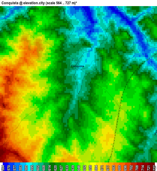 Conquista elevation map