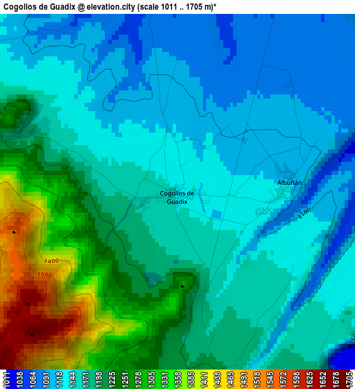 Cogollos de Guadix elevation map