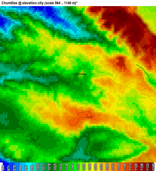 Chumillas elevation map