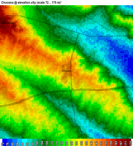 Chucena elevation map