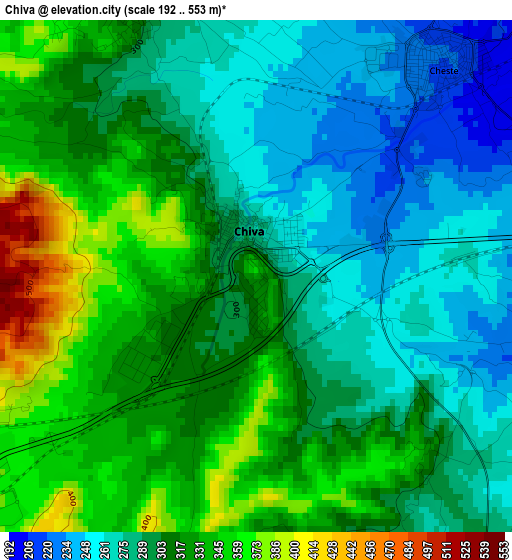 Chiva elevation map