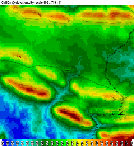 Chillón elevation map