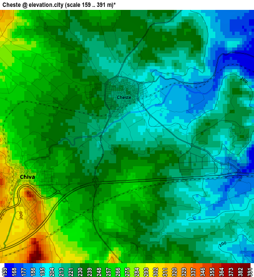 Cheste elevation map