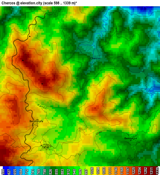 Chercos elevation map