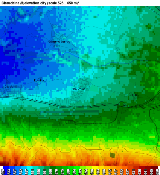 Chauchina elevation map