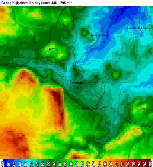 Cehegín elevation map