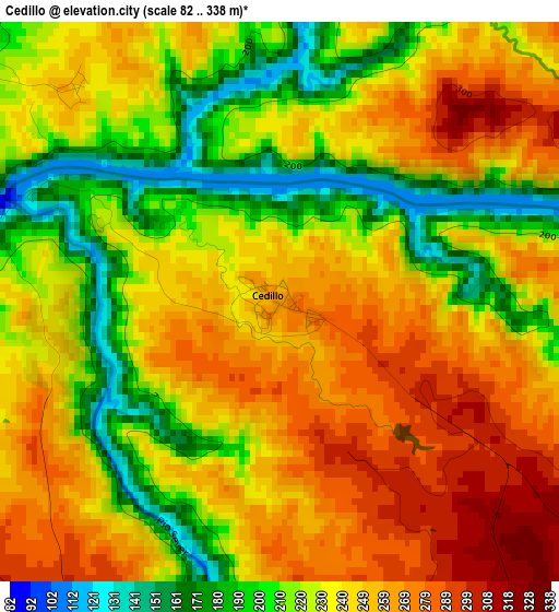 Cedillo elevation map