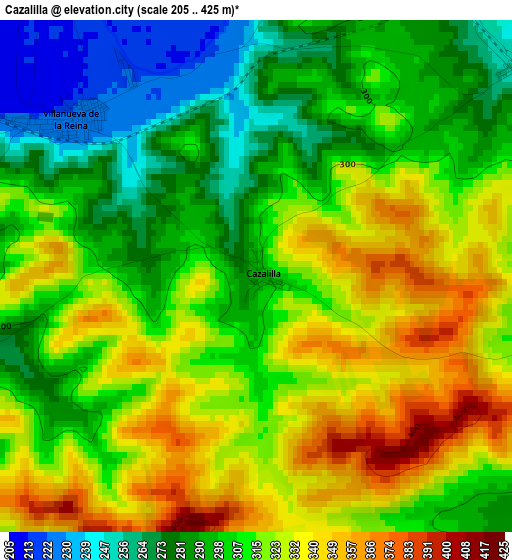 Cazalilla elevation map