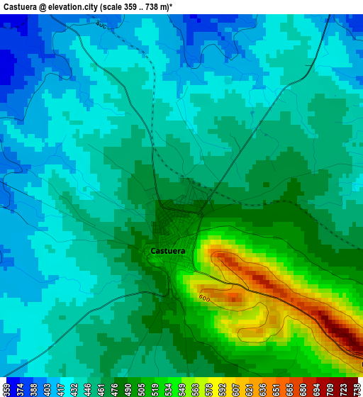 Castuera elevation map