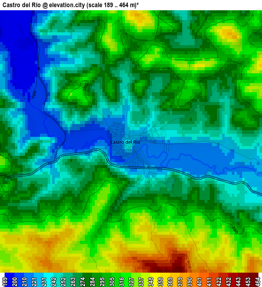 Castro del Río elevation map