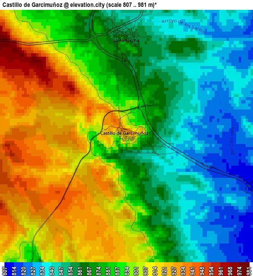 Castillo de Garcimuñoz elevation map