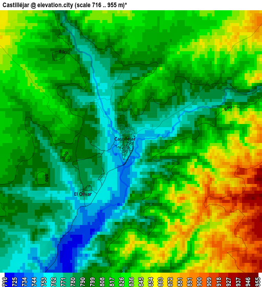 Castilléjar elevation map