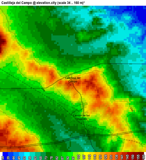 Castilleja del Campo elevation map