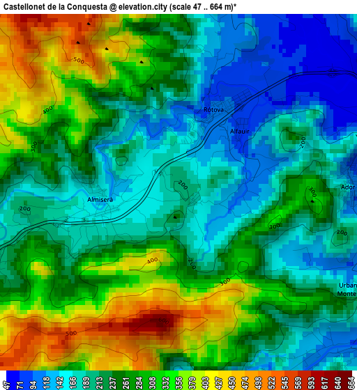 Castellonet de la Conquesta elevation map