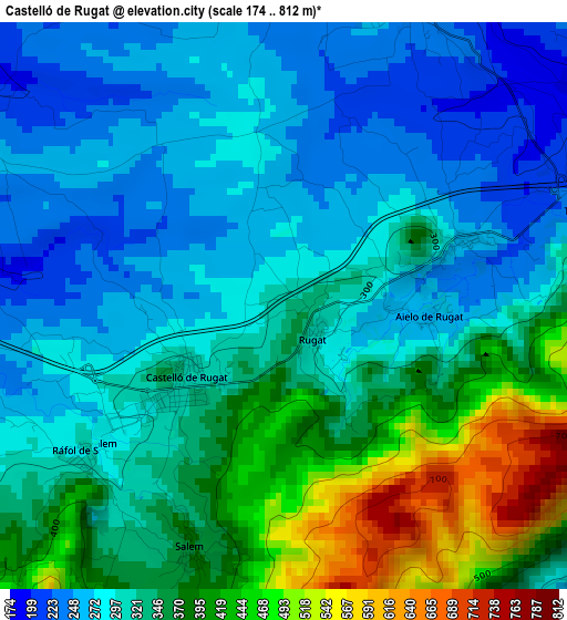 Castelló de Rugat elevation map