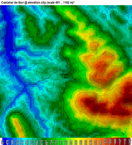 Castañar de Ibor elevation map