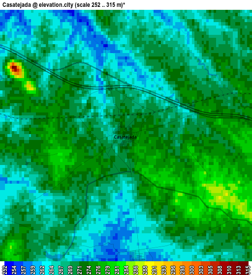 Casatejada elevation map