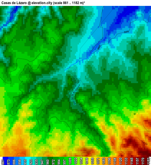 Casas de Lázaro elevation map