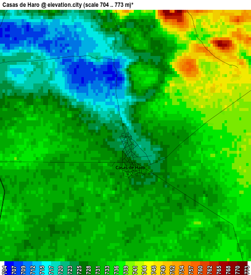 Casas de Haro elevation map