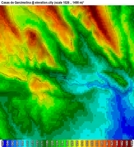 Casas de Garcimolina elevation map