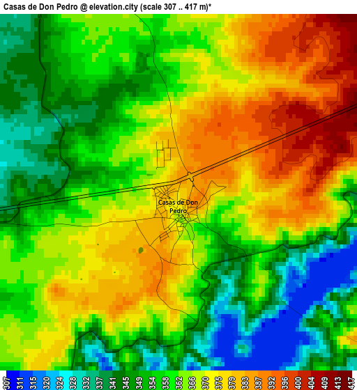 Casas de Don Pedro elevation map