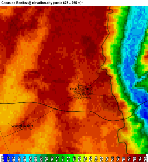 Casas de Benítez elevation map