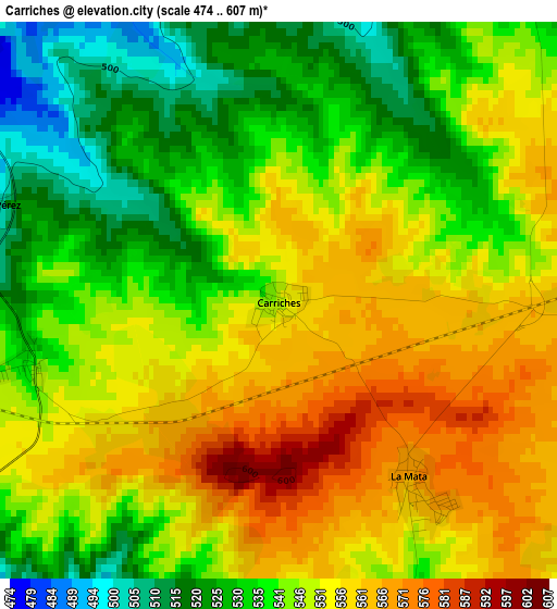 Carriches elevation map