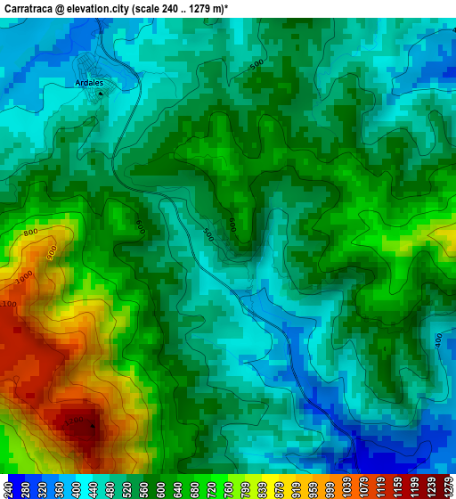 Carratraca elevation map