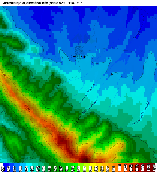 Carrascalejo elevation map