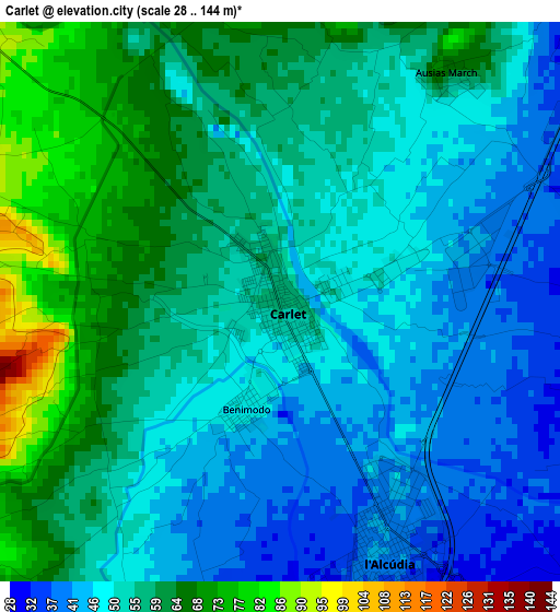 Carlet elevation map