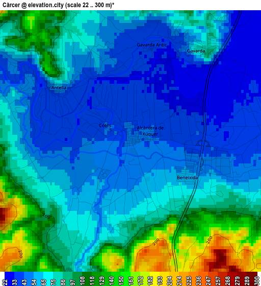 Càrcer elevation map