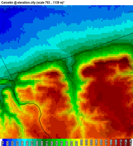 Carcelén elevation map