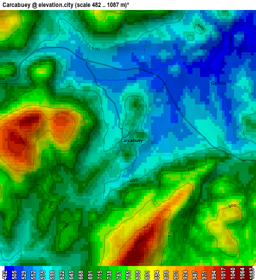 Carcabuey elevation map