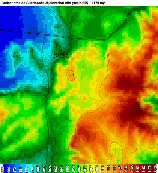 Carboneras de Guadazaón elevation map