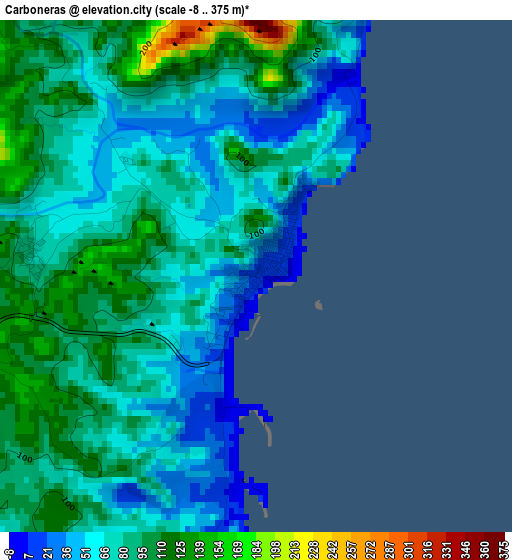 Carboneras elevation map