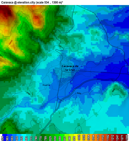 Caravaca elevation map