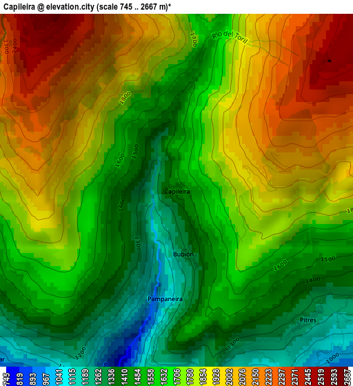 Capileira elevation map