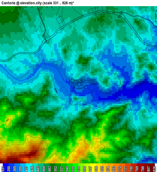 Cantoria elevation map