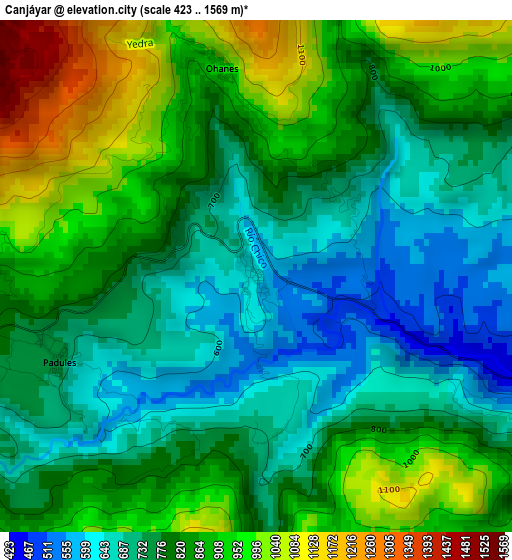 Canjáyar elevation map