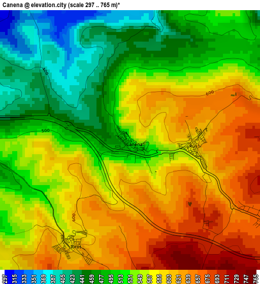 Canena elevation map