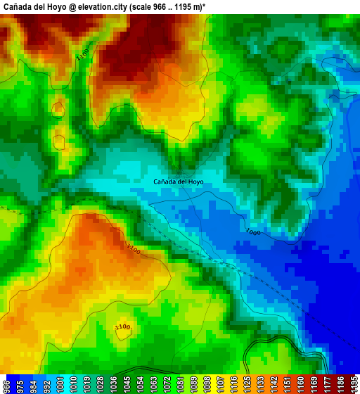 Cañada del Hoyo elevation map