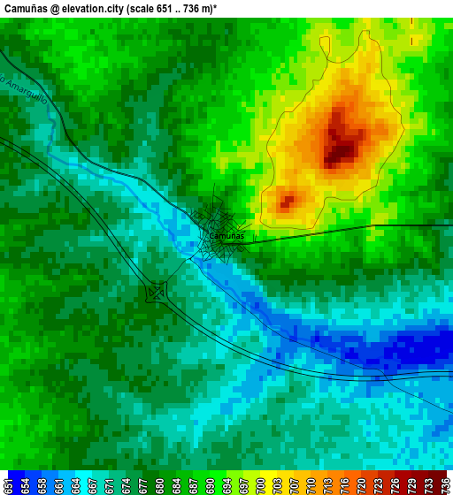 Camuñas elevation map