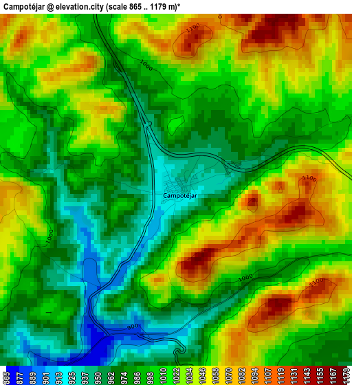 Campotéjar elevation map