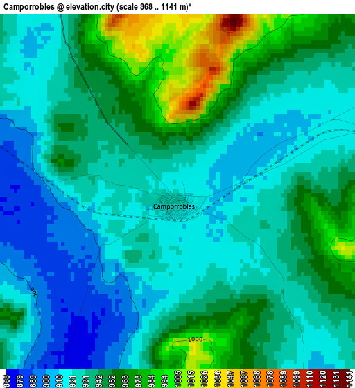 Camporrobles elevation map