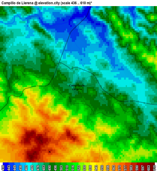 Campillo de Llerena elevation map