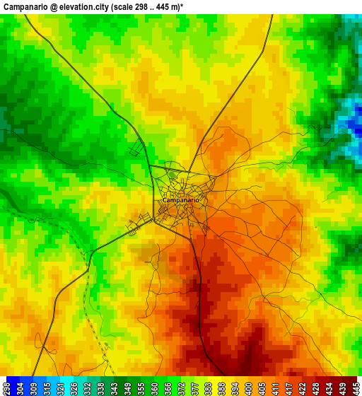 Campanario elevation map